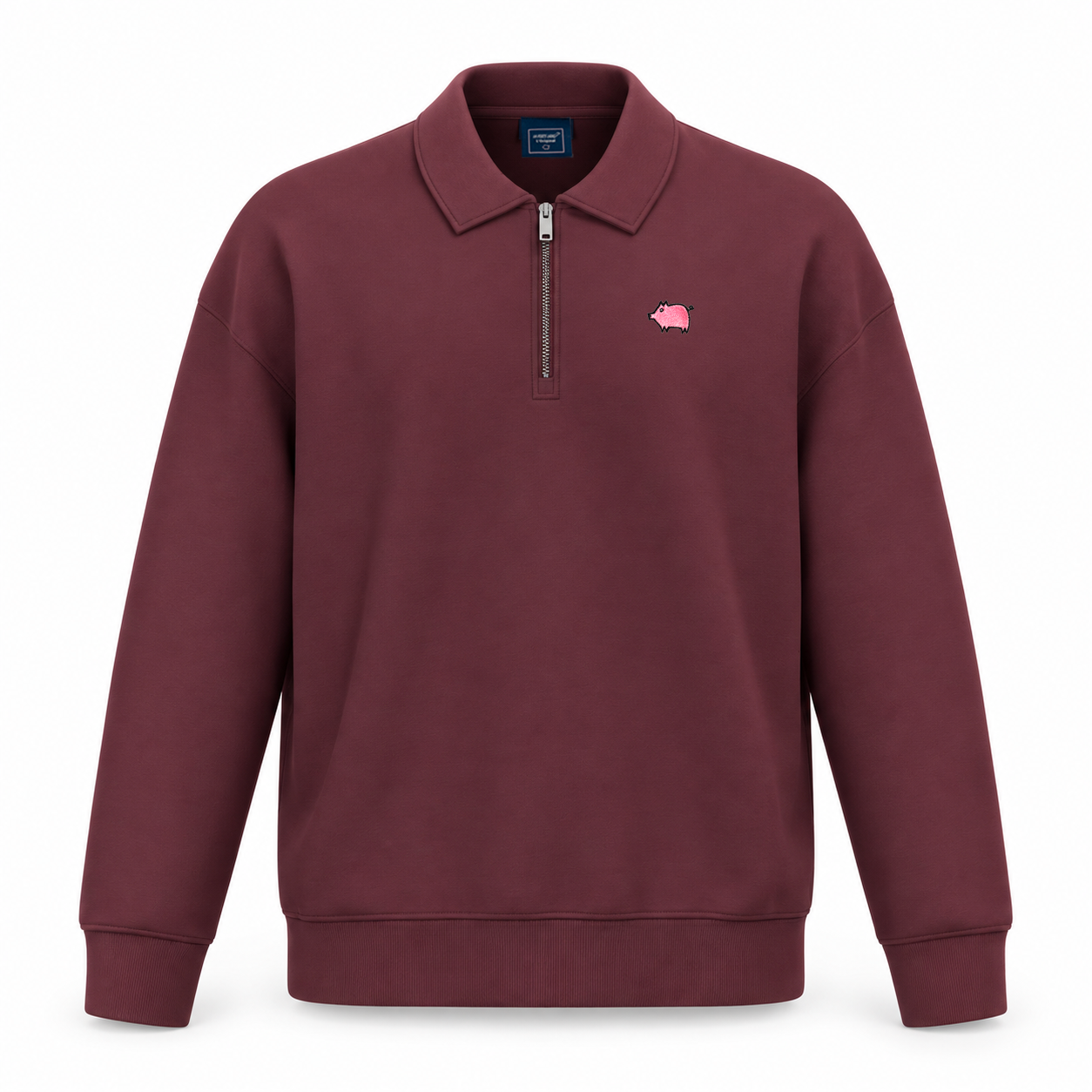 Men's semi-zip polo neck sweater