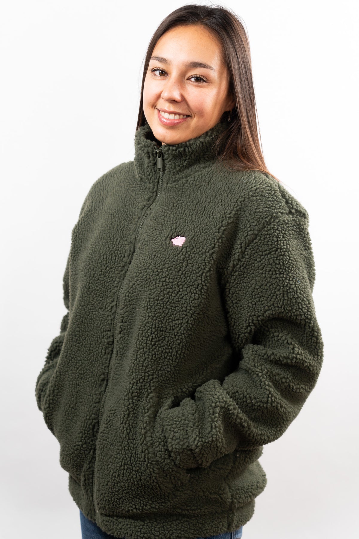 Sweat zippé sherpa unisexe