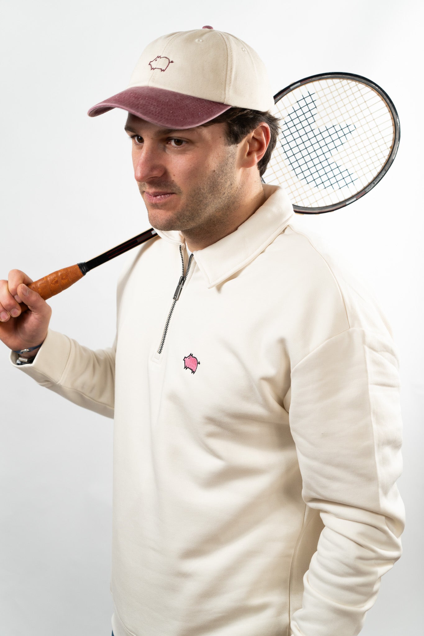 Pull semi zip col polo