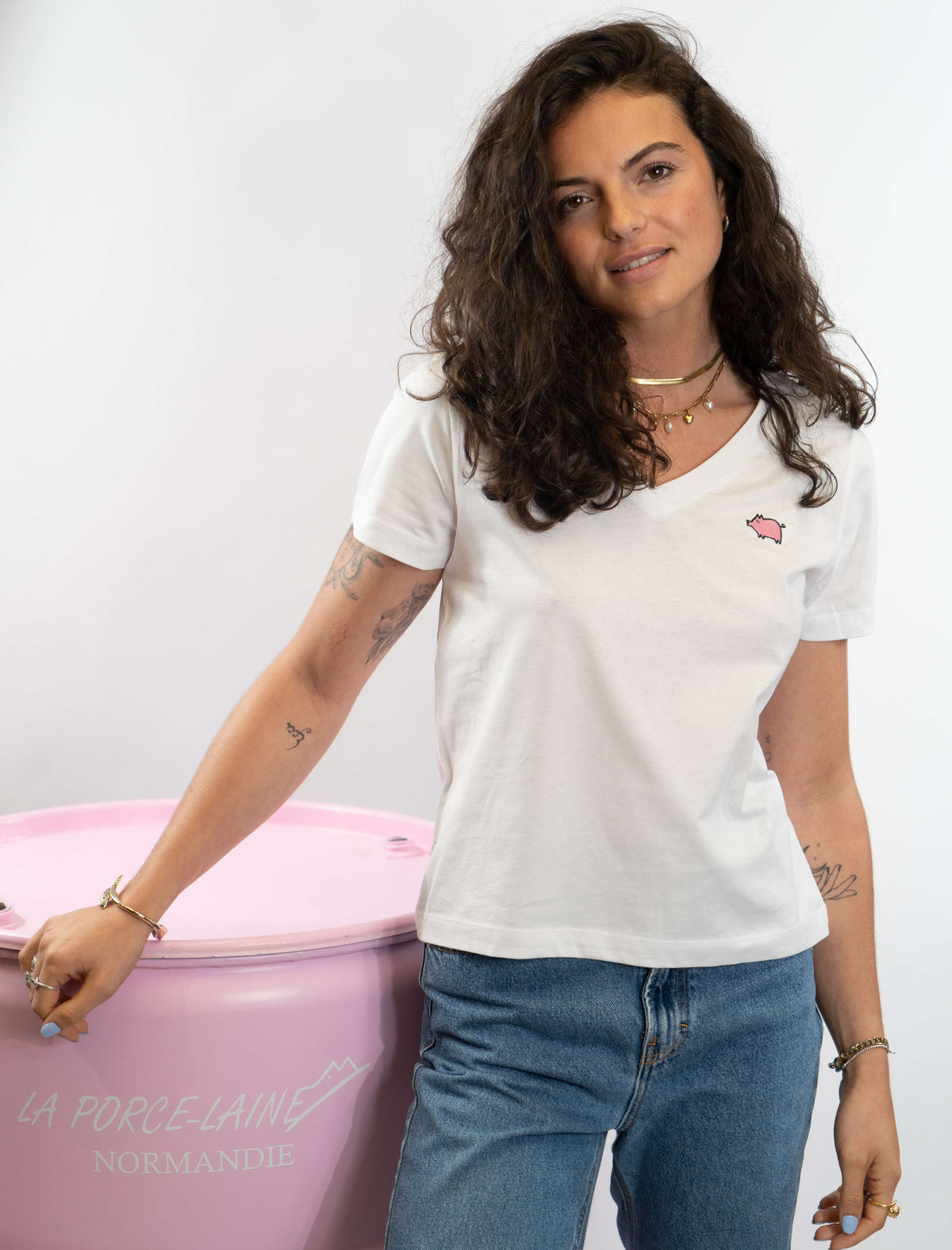 Tee shirt femme V