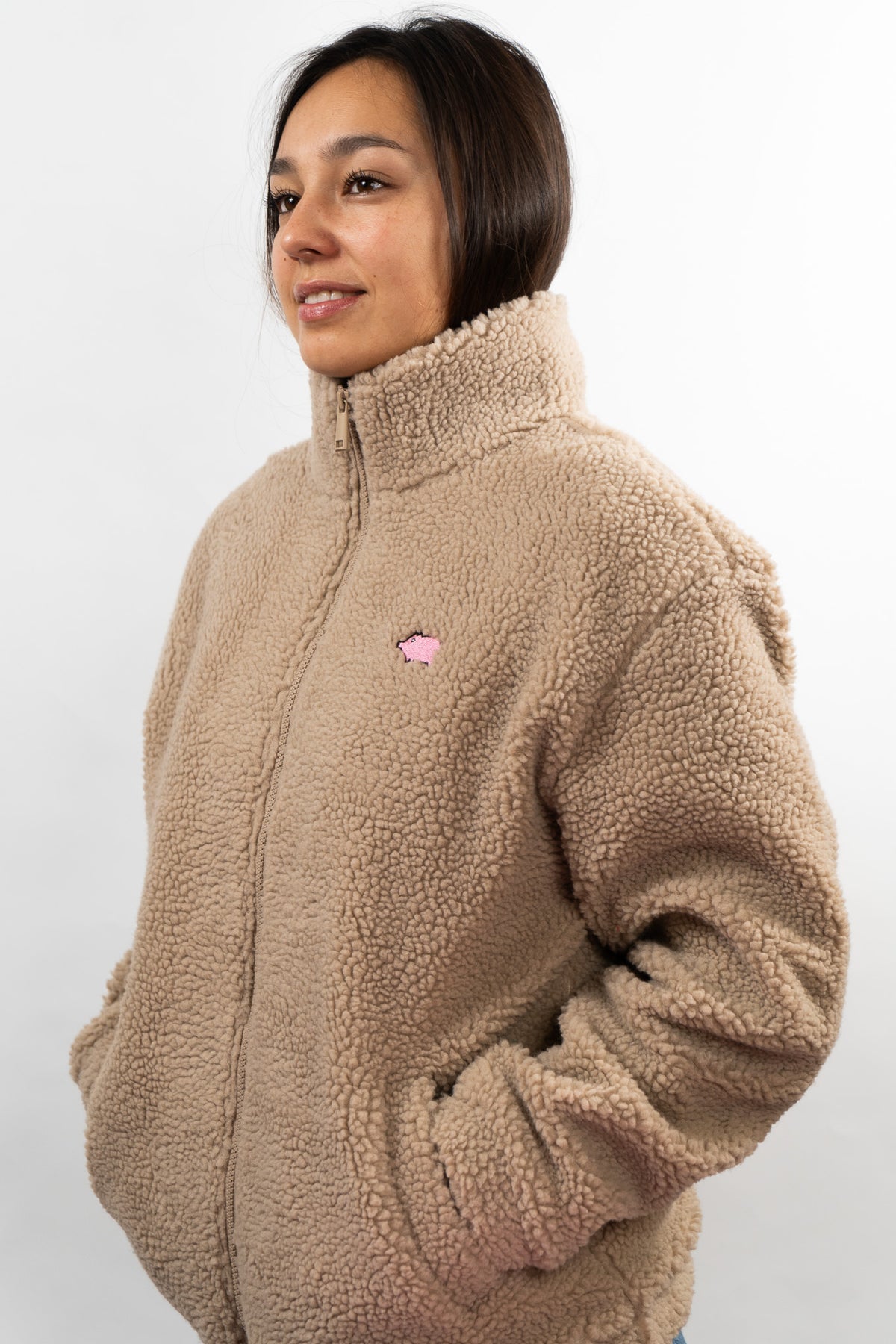 Sweat zippé sherpa unisexe