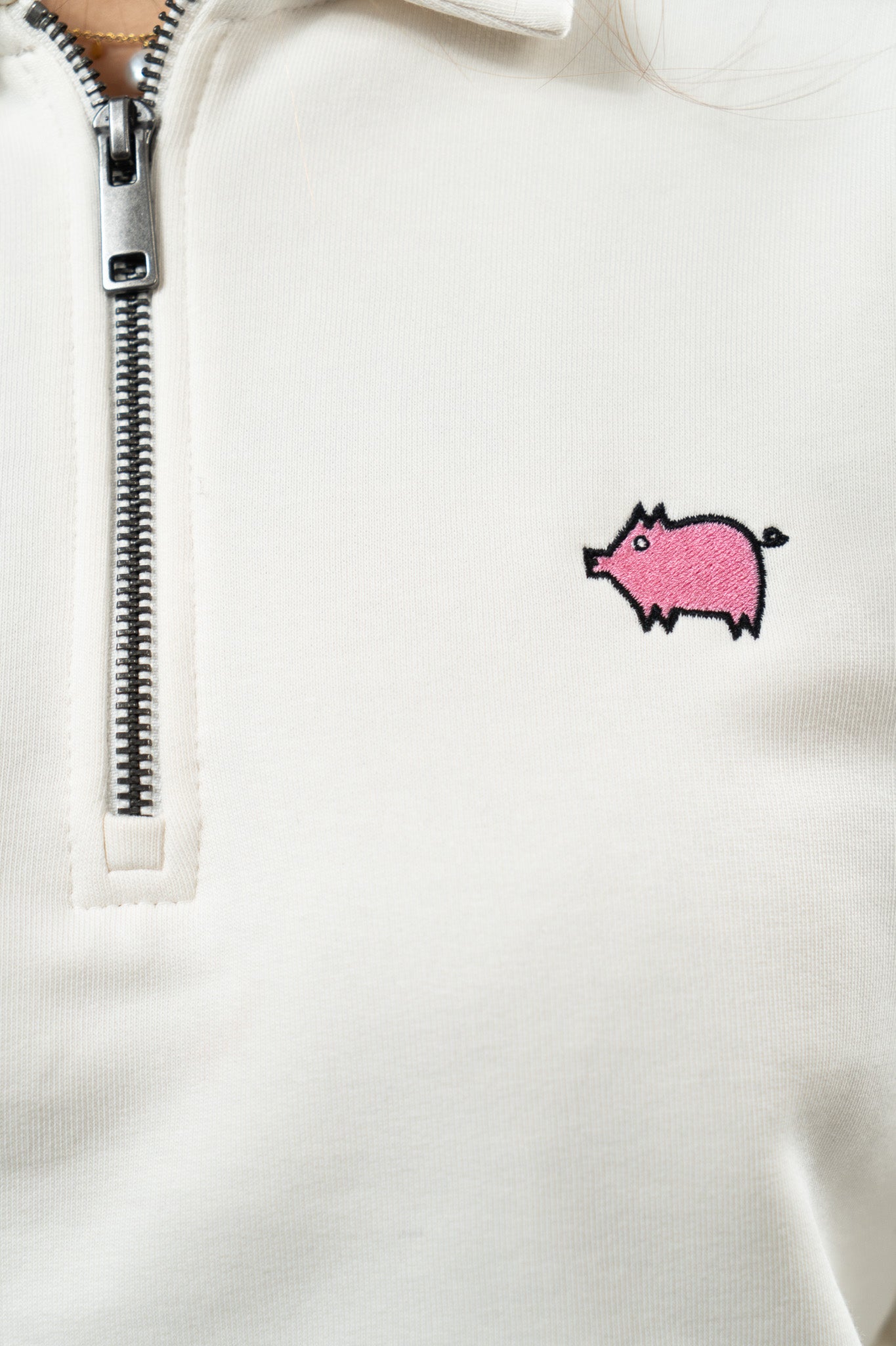 Pull semi zip col polo