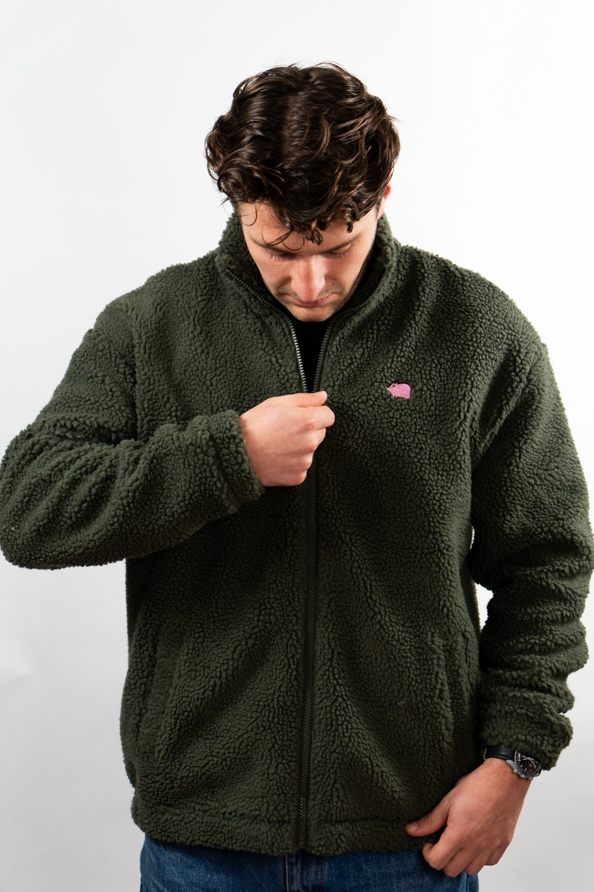 Sweat zippé sherpa unisexe