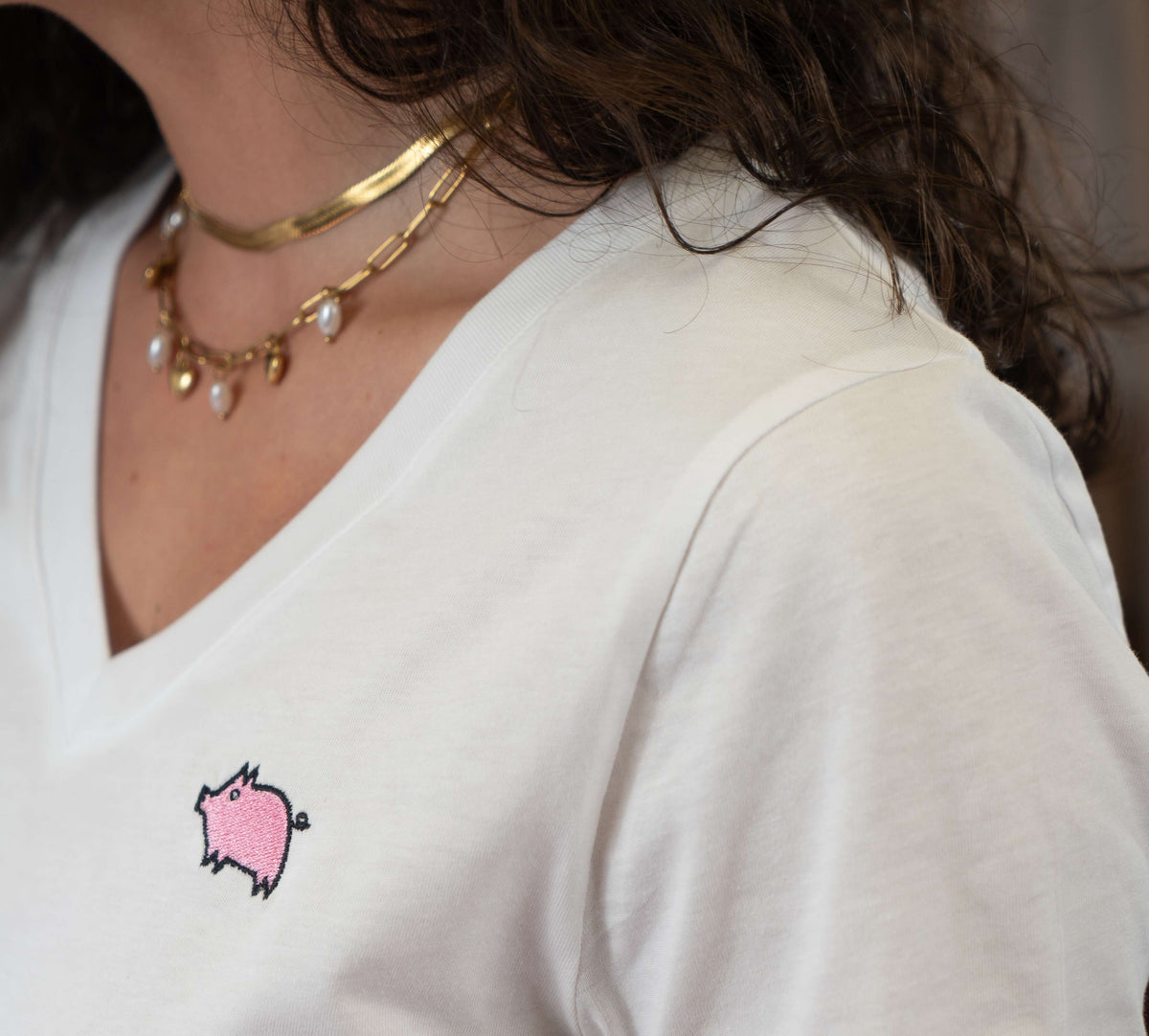 Tee shirt femme V