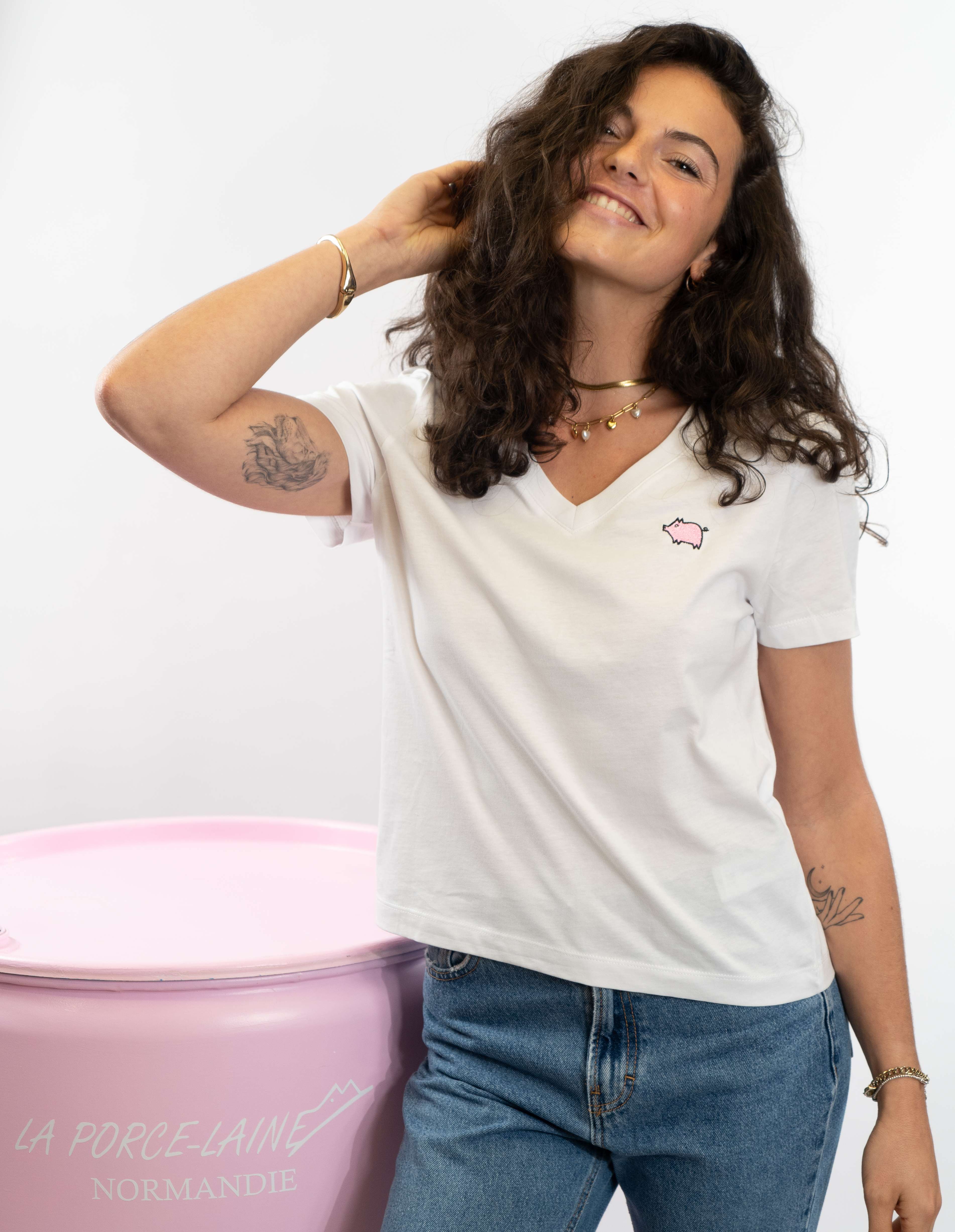 Tee shirt femme V