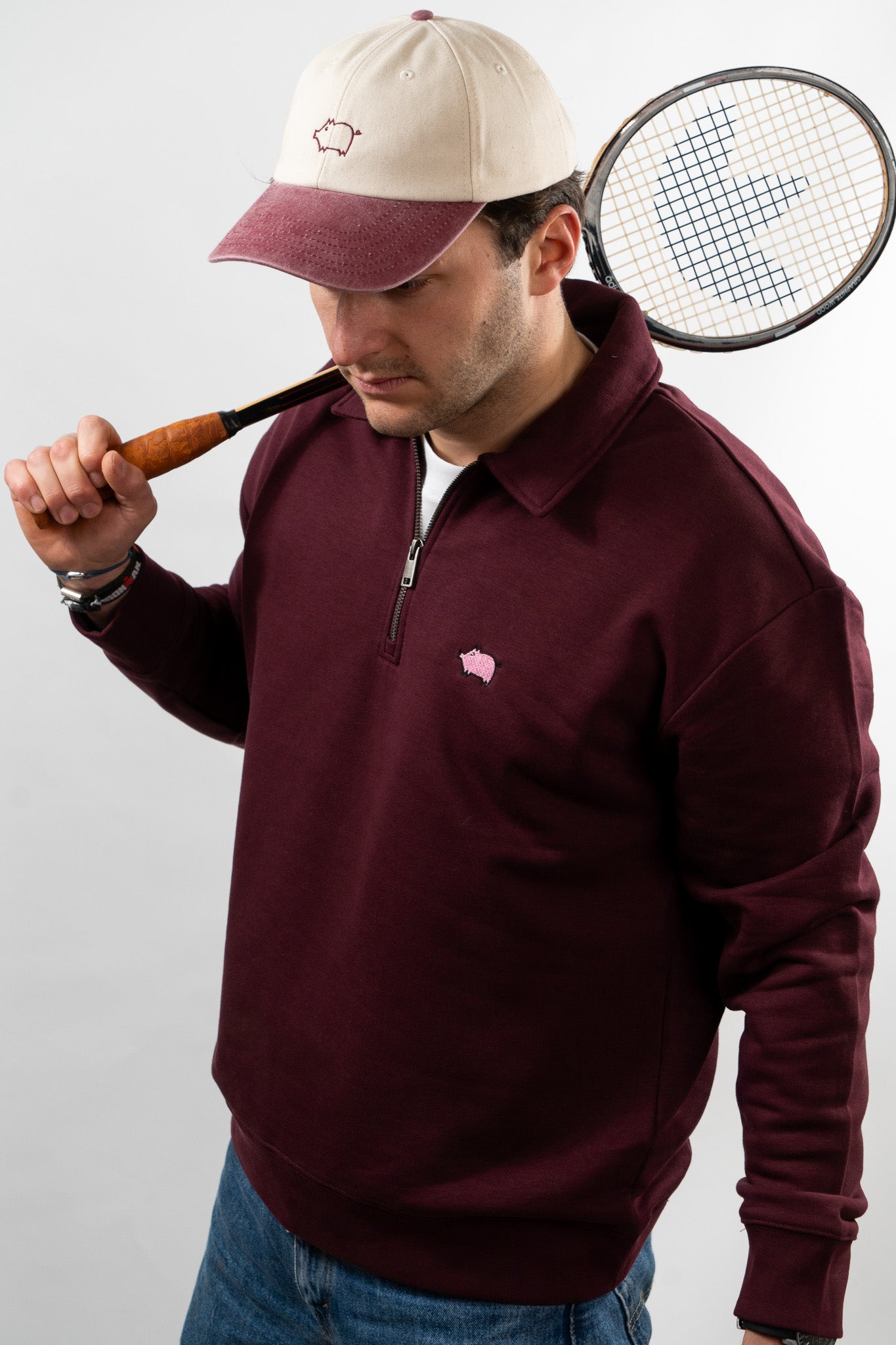 Pull semi zip col polo