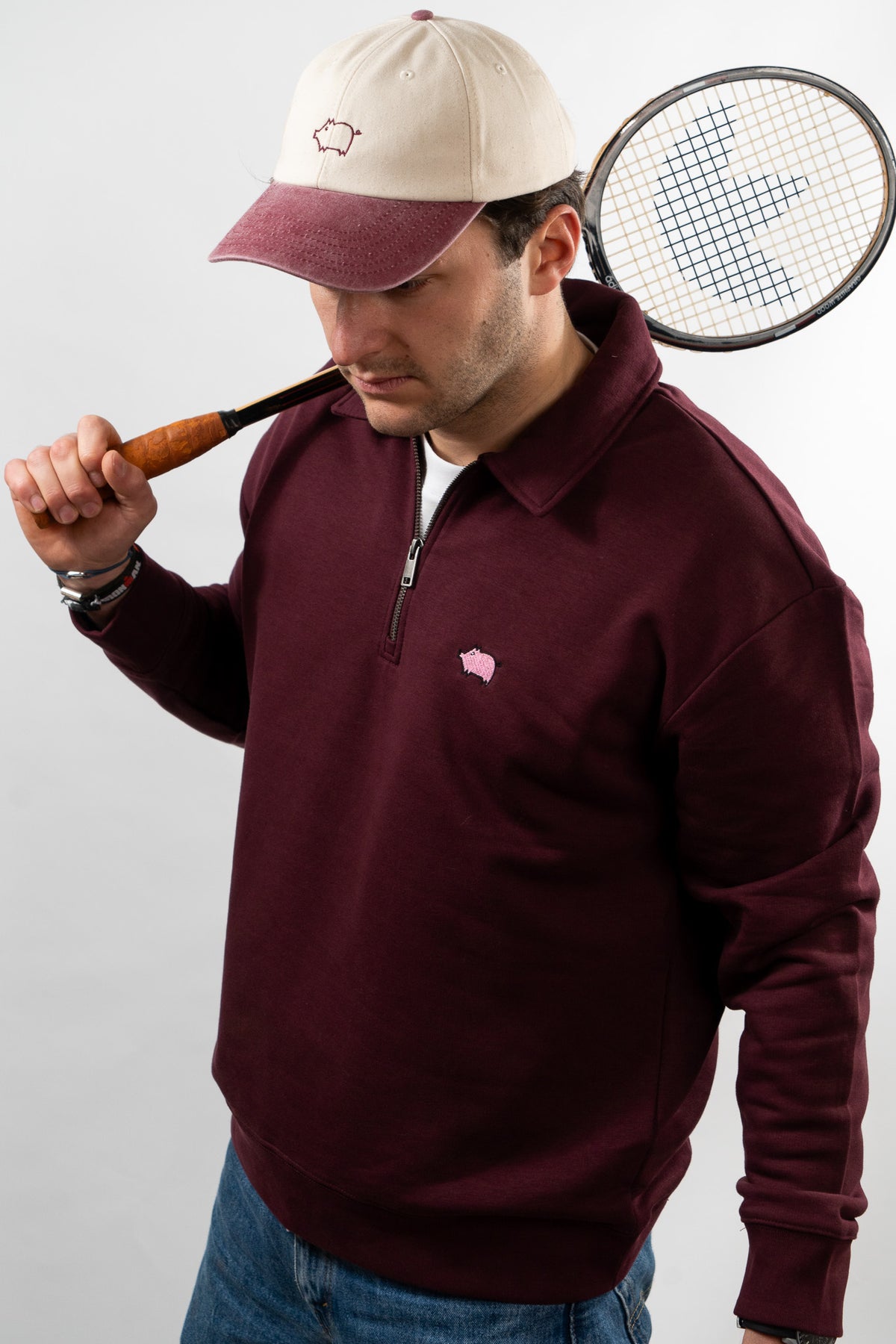 Pull semi zip col polo