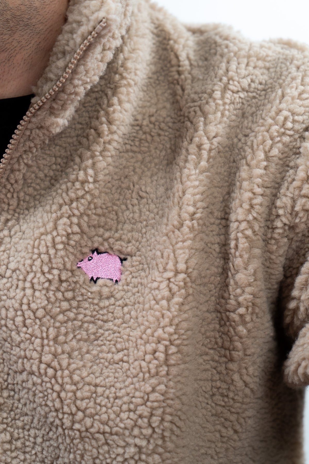 Sweat zippé sherpa unisexe