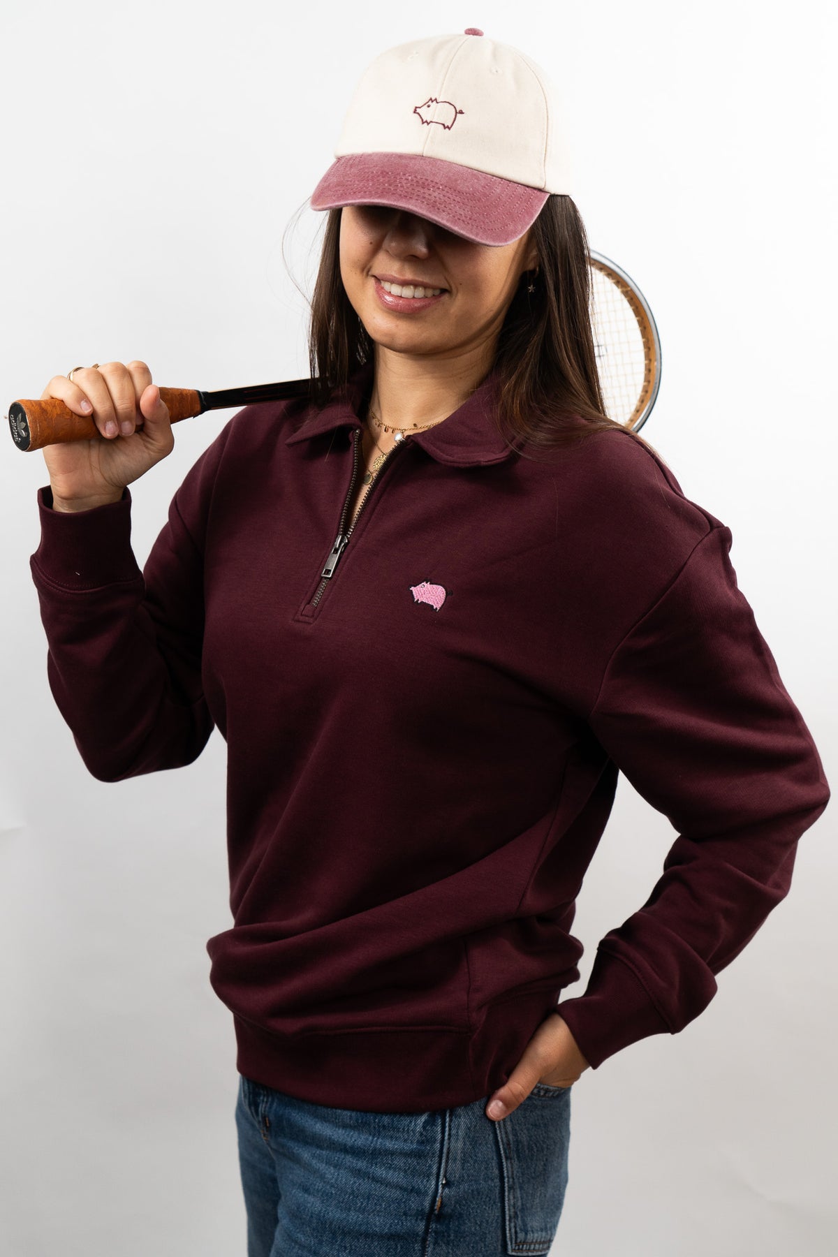 Pull semi zip col polo