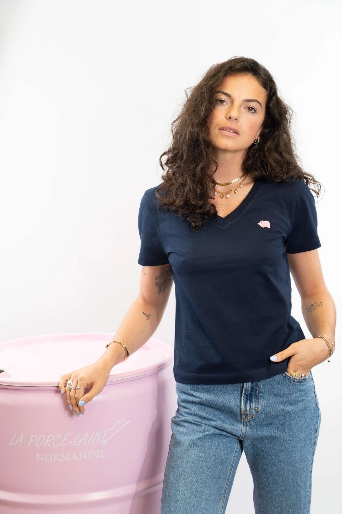 Tee shirt femme V